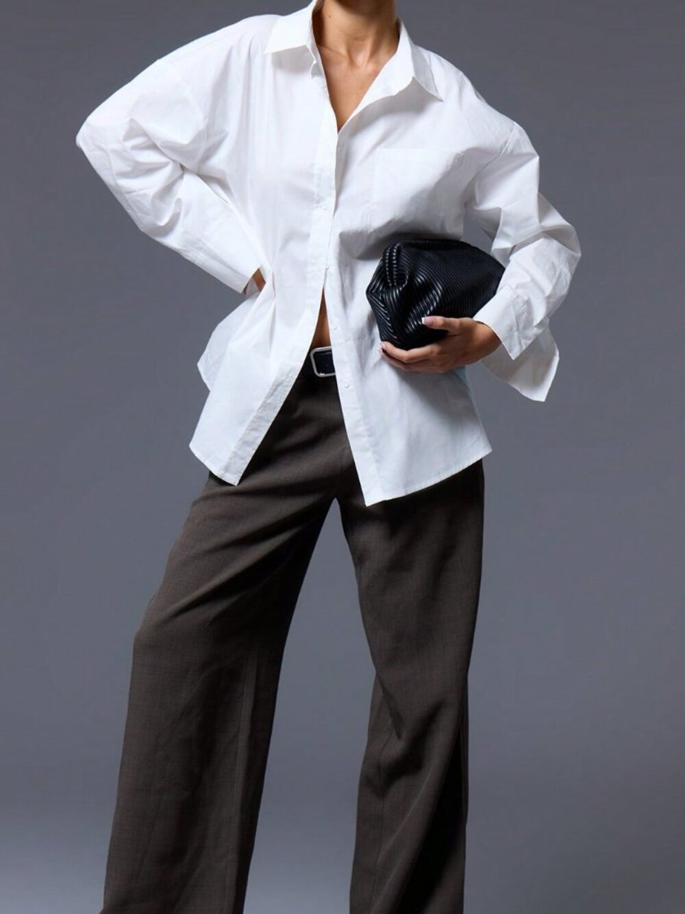 White Casual Women's Button Up Shirt - Picture 4 of 5